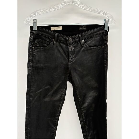 AG Adriano Goldshmeid Jeans The Legging Coated Black Women 25 Super Skinny Ankle - Picture 3 of 14